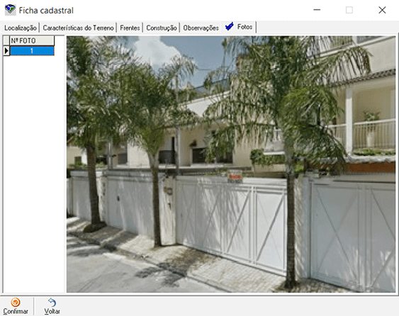 Mapa satélite com exibindo terrenos do município
